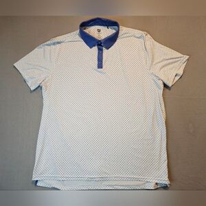 Graham Luxe Men's Purple and White Polka Dot Polo Shirt 3XL‎